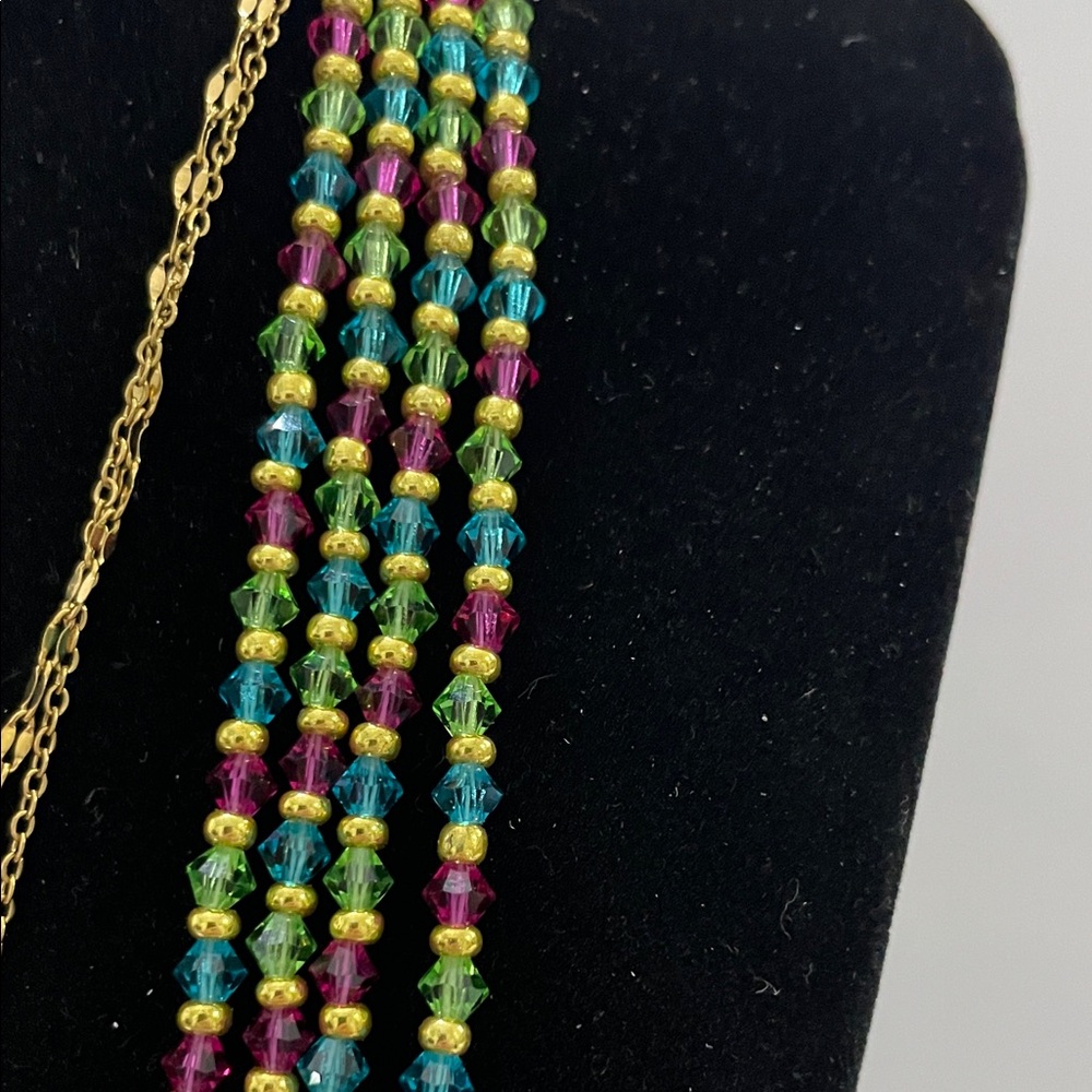 Multicolor Beaded Necklace With Turtle Pendant-224 - image 7